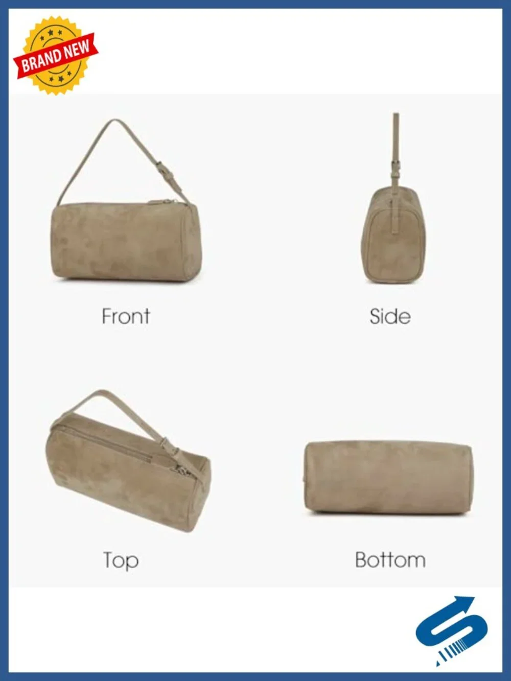 Premium Suede Leather Crossbody Hobo Bag with Adjustable Strap
